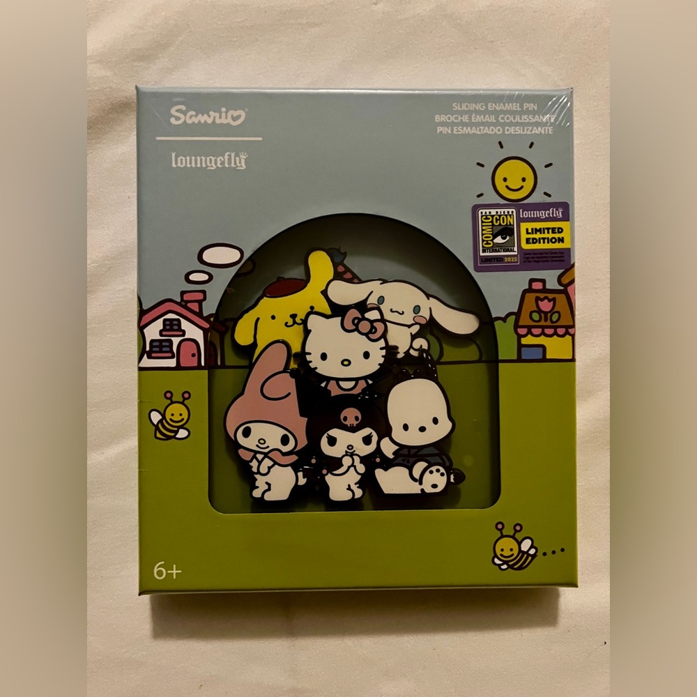 2025 SDCC Loungefly Exclusive Hello Kitty Slider Pin LE 800 NEW In Hand!